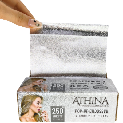Folie aluminiu POP-UP Embosata 12,7 x 27,9cm ARGINTIE 250buc - ATHINA